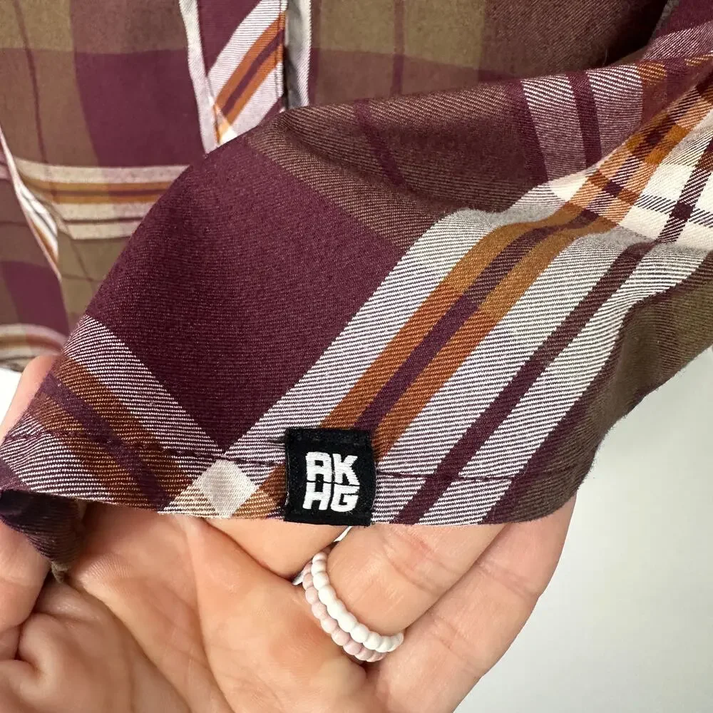 Alaskan Hardgear Bitterroot shirt long sleeve plaid women size XL brown maroon - Picture 5 of 10